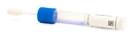 Alpha‑1 cheek swab collection device