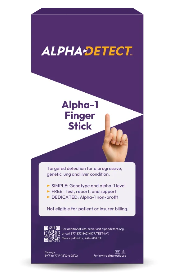 Alpha‑1 Finger Stick collection kit box